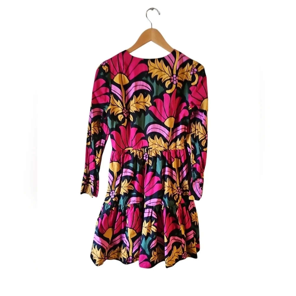 J. Crew Ratti Tiered Popover Cotton Floral Dress Sz 4